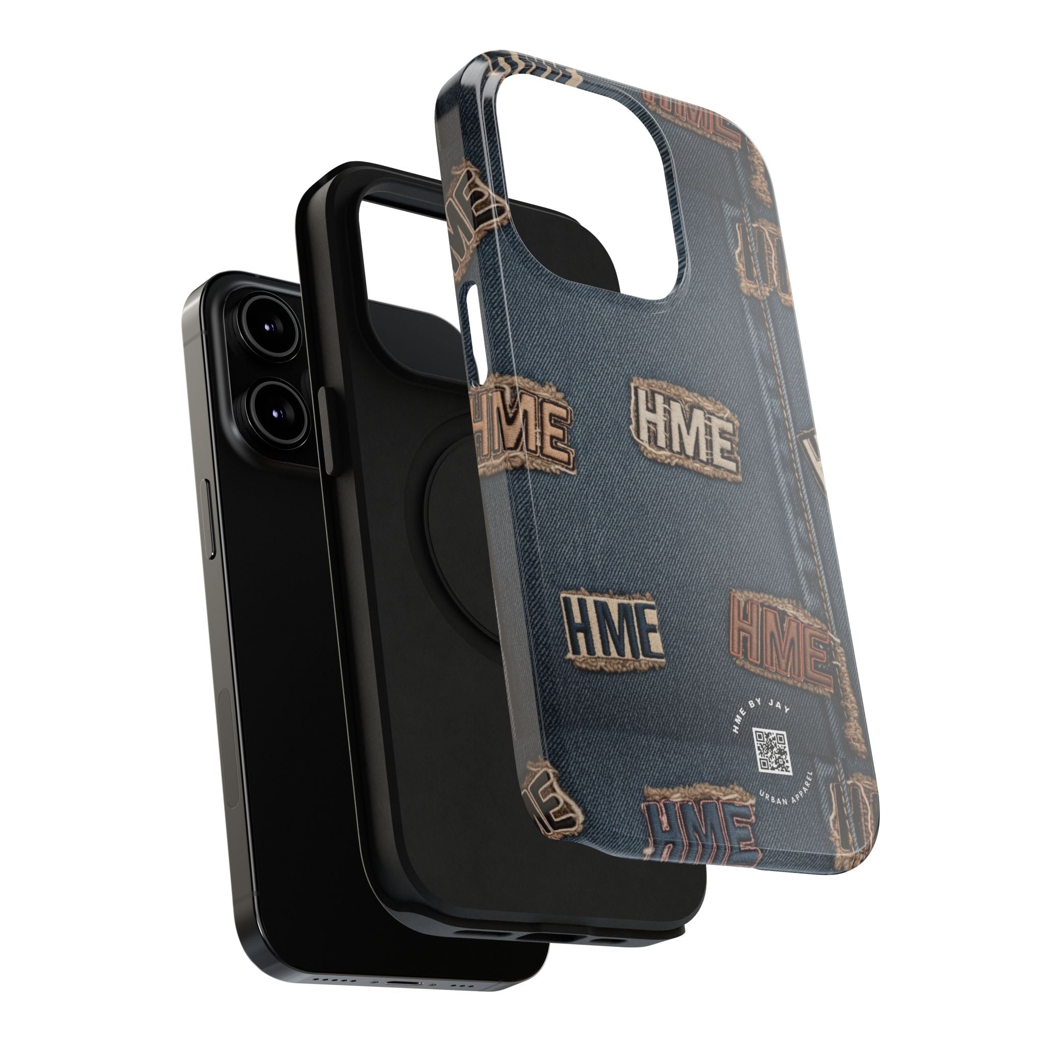 Phone Case Stressed Denim HME Patches Impact-Resistant