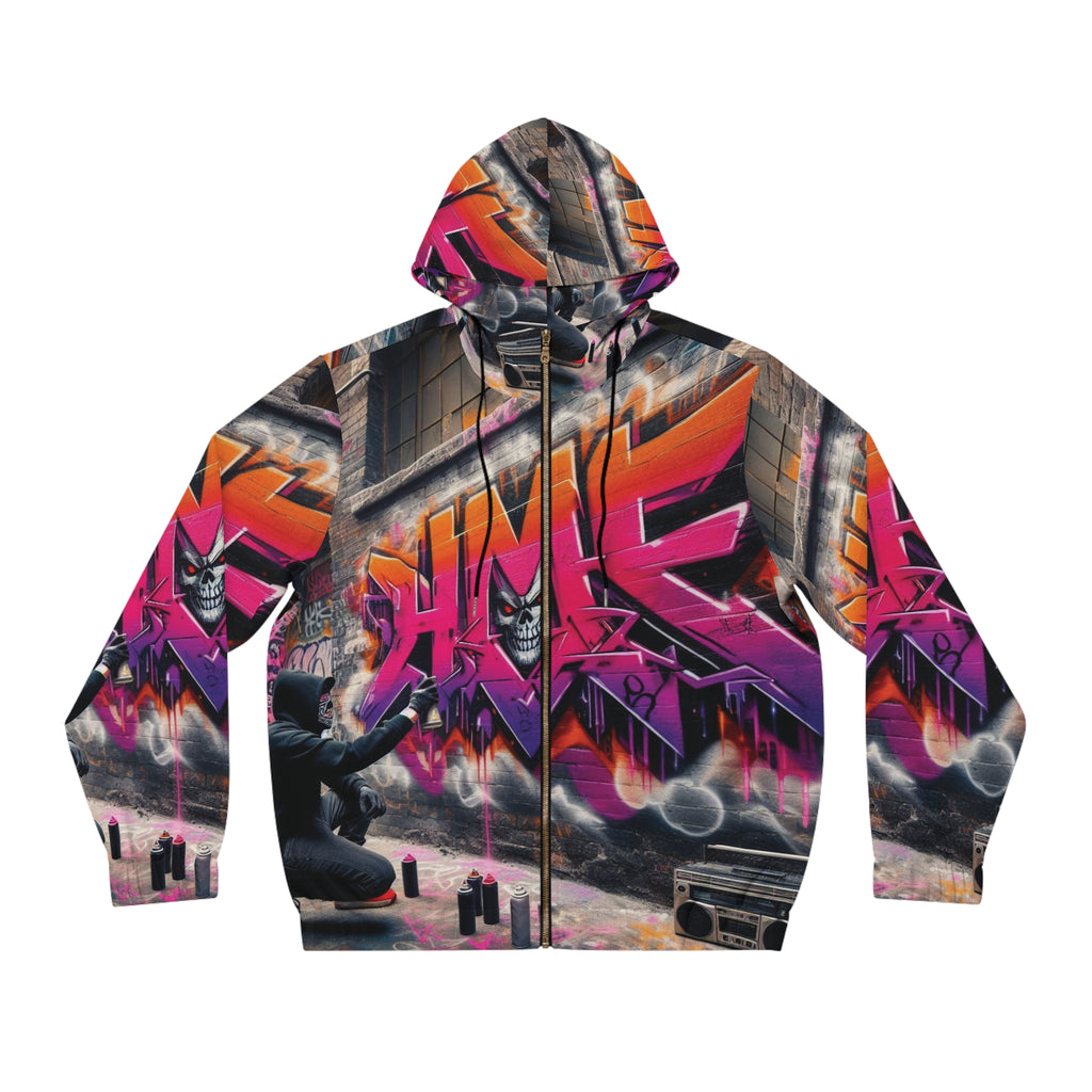 Full-Zip Hoodie - HME Old School Graffiti Tag Design