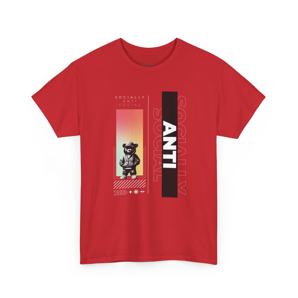 HME Bear Logo Socially Anti Social Unisex Heavy Cotton Tee