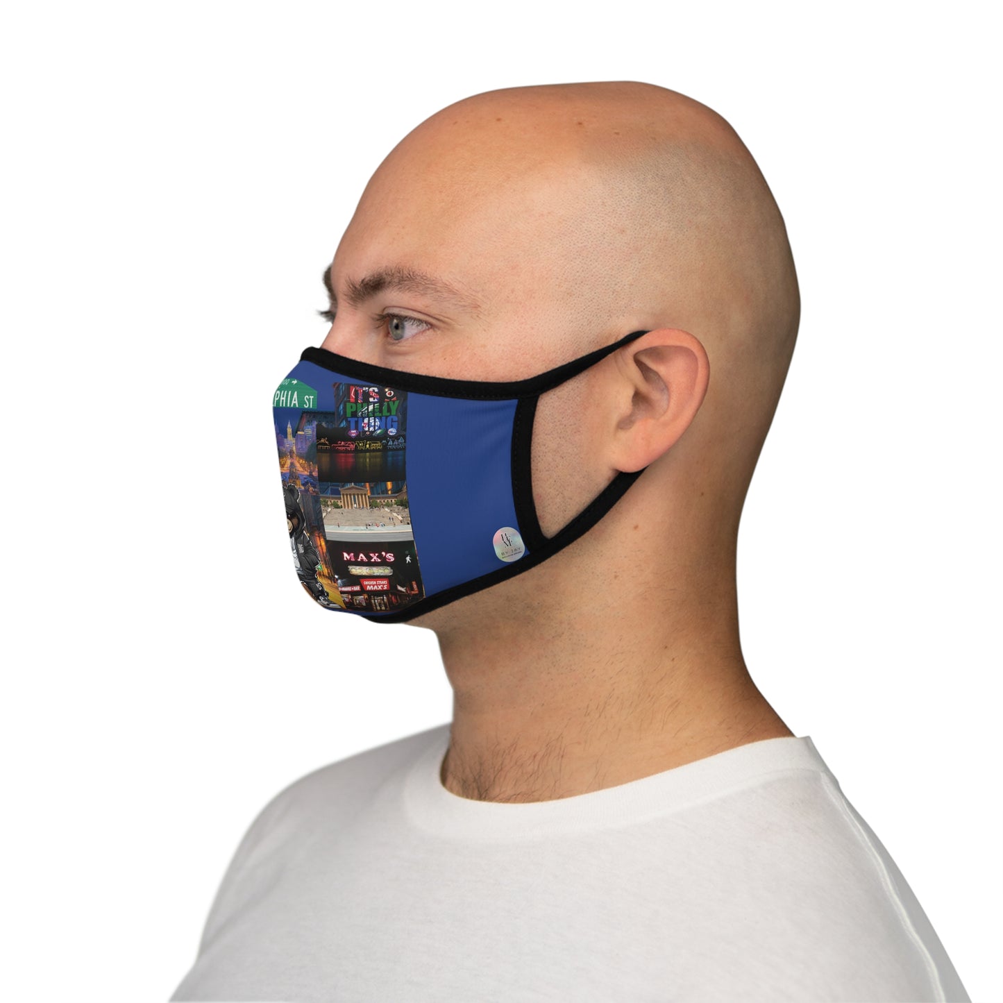 Rep Yo City (Philly) Blue Fitted 2 layer Polyester Face Mask