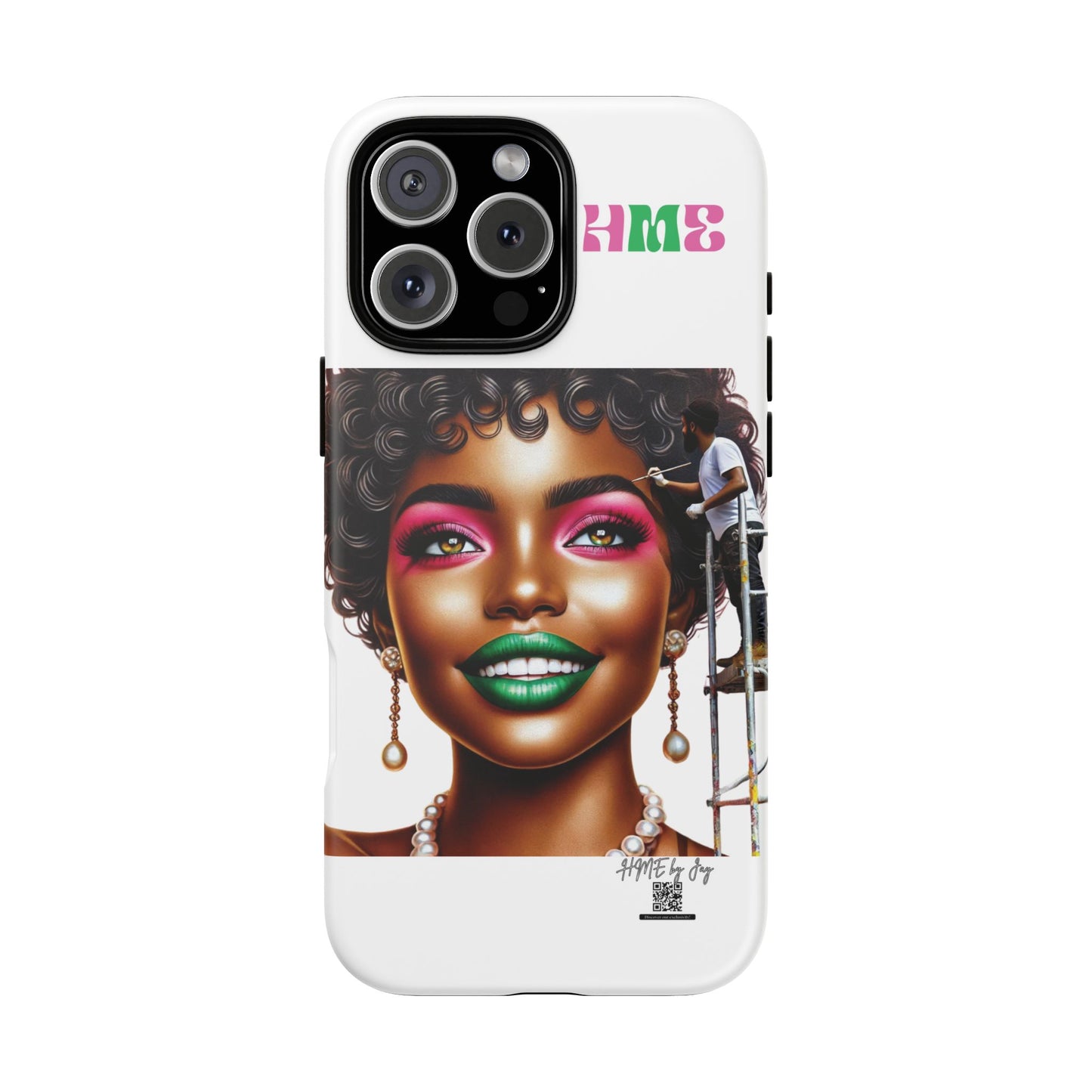 Phone Case - Ahnye's Melanin Collection Devine 9, AKA creation of beauty (White)