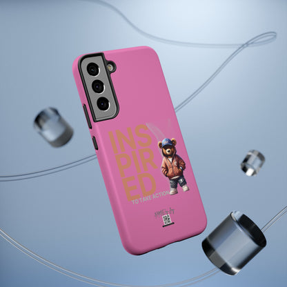 Phone Cases - HME Logo Bear, Inspired to take action light pink