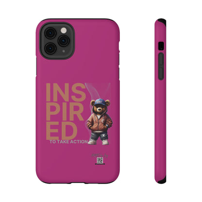 Phone Cases - HME Logo Bear, Inspired to take action Pink