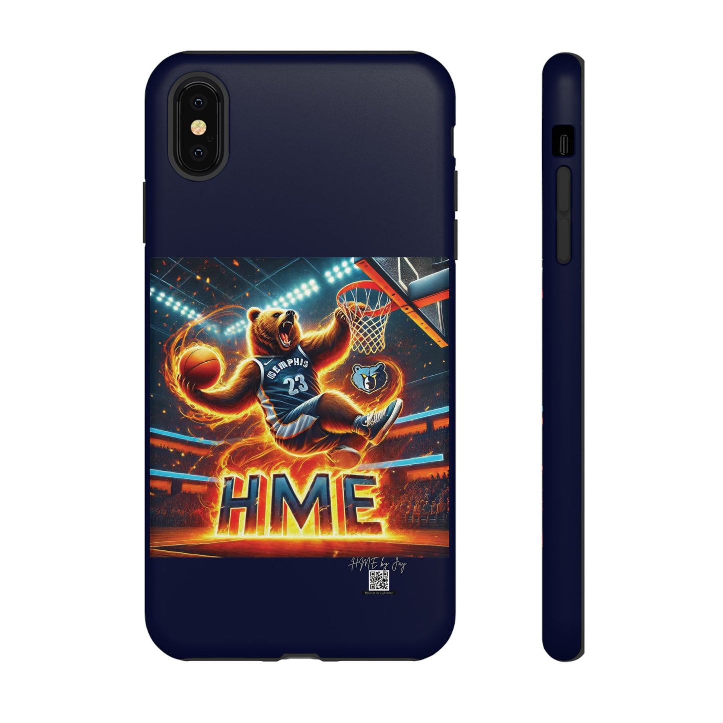 Phone Cases - Memphis Grizzlies Bear Dunkin on Fire Design