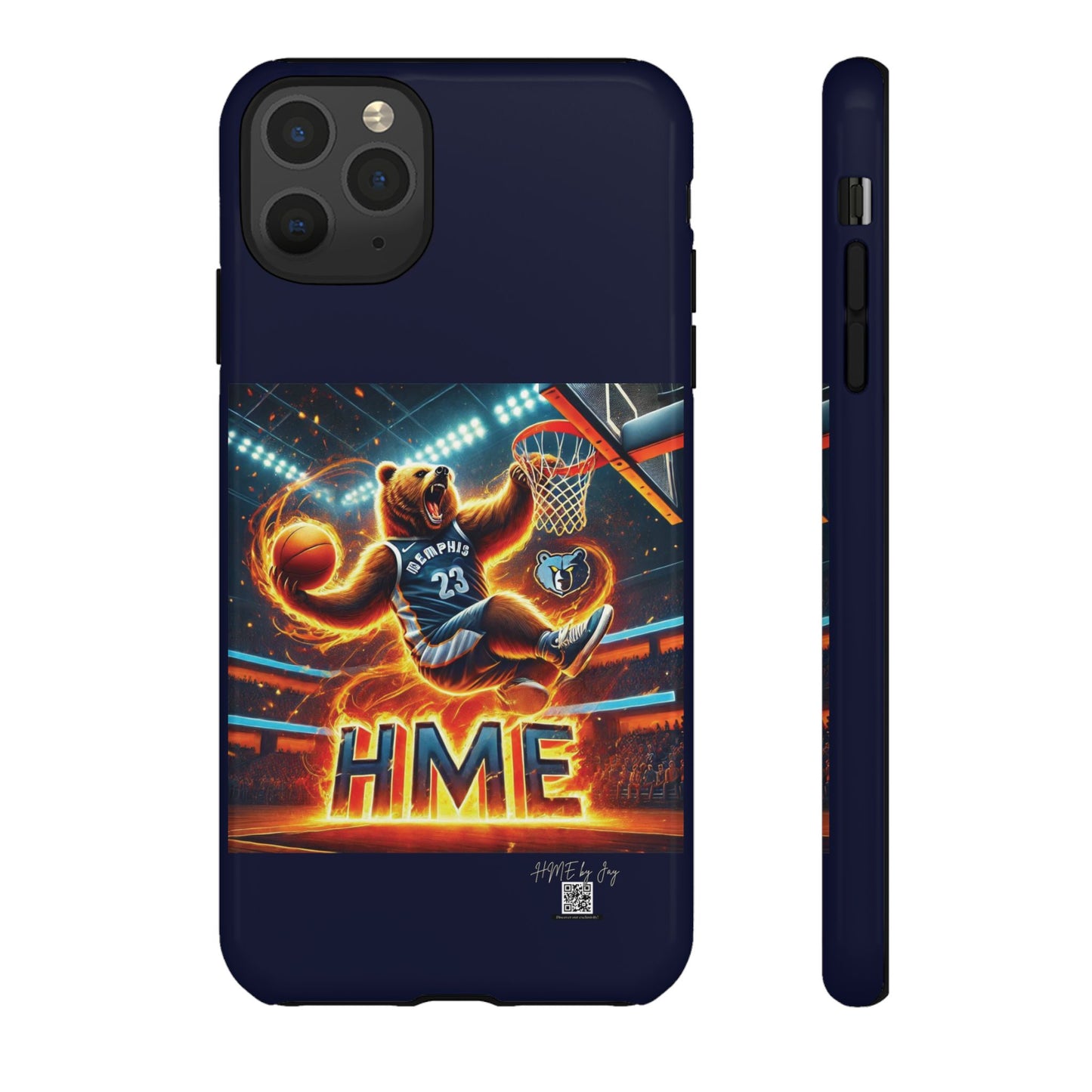 Phone Cases - Memphis Grizzlies Bear Dunkin on Fire Design