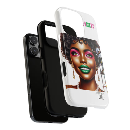 Phone Case - Ahnye's Melanin Collection Devine 9, AKA creation of beauty (White)