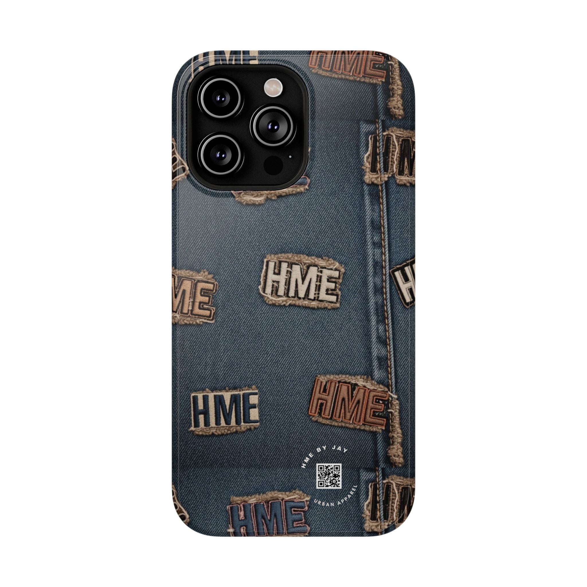 Phone Case Stressed Denim HME Patches Impact-Resistant