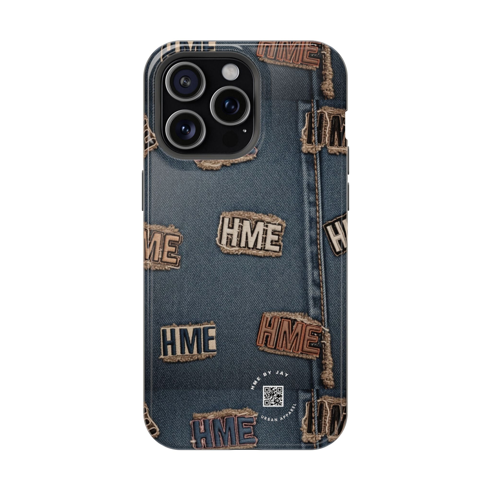 Phone Case Stressed Denim HME Patches Impact-Resistant