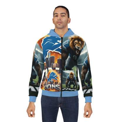 HME Detroit Lions Unisex Zip Hoodie (AOP)