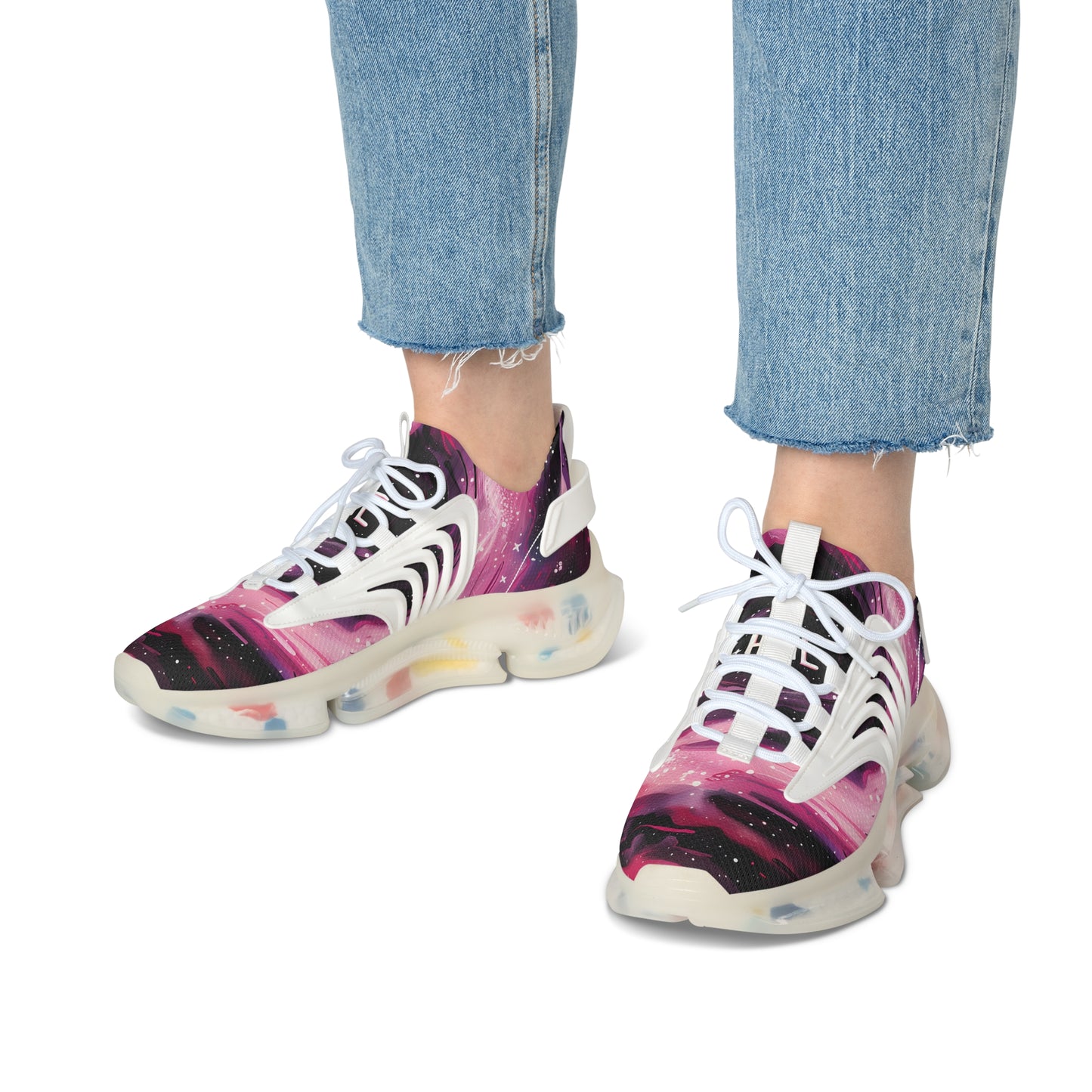 FlexComfort Pink Galaxy Women's Mesh Sneakers