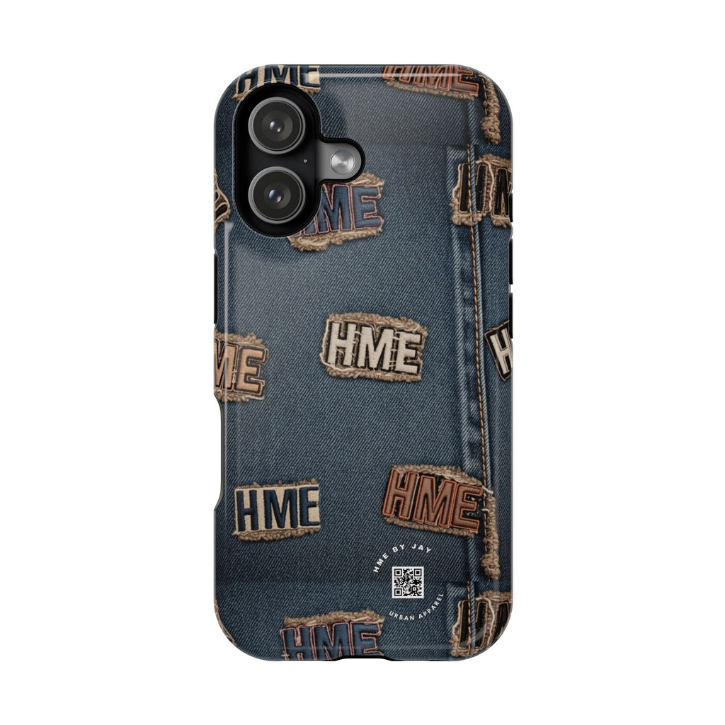 Phone Case Stressed Denim HME Patches Impact-Resistant