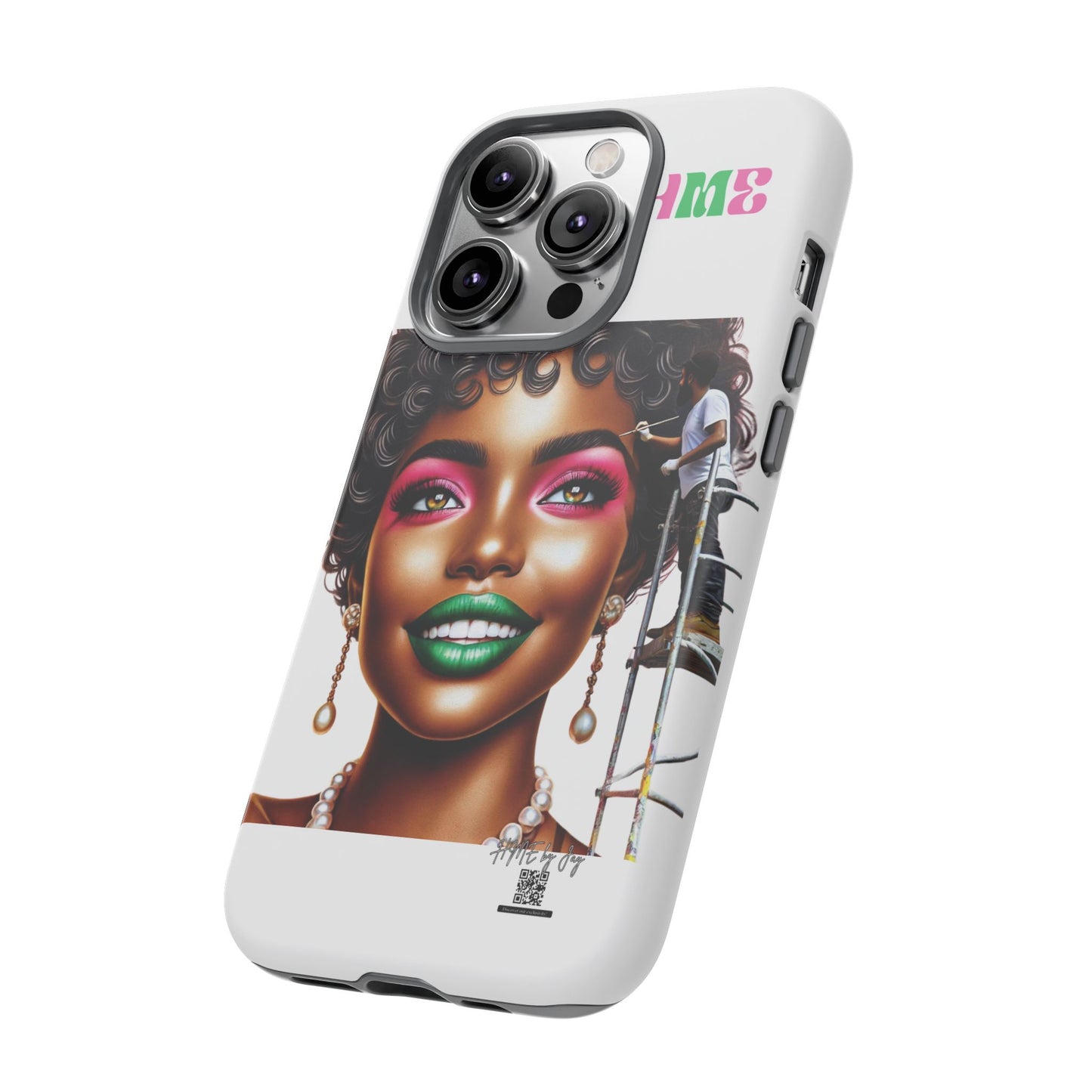 Phone Case - Ahnye's Melanin Collection Devine 9, AKA creation of beauty (White)