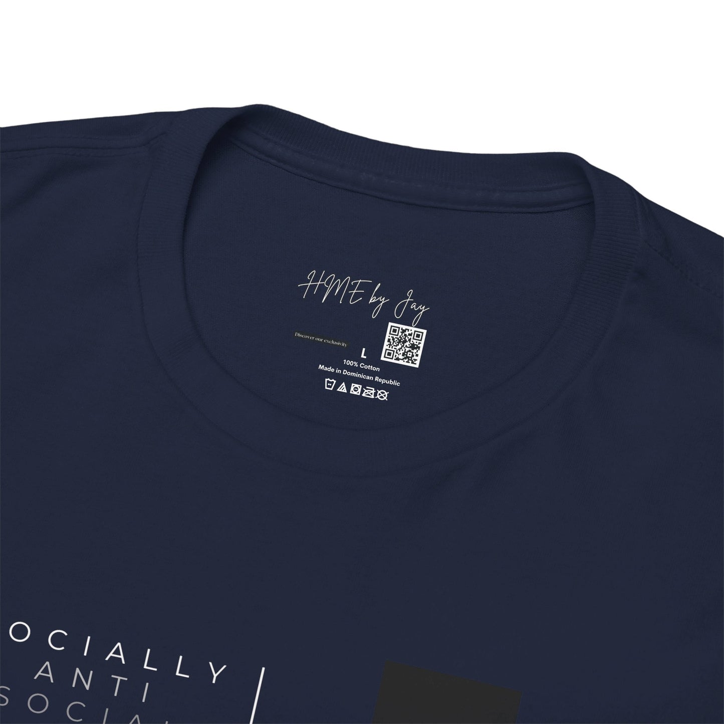 HME Bear Logo Socially Anti Social Unisex Heavy Cotton Tee