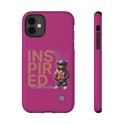 Phone Cases - HME Logo Bear, Inspired to take action Pink