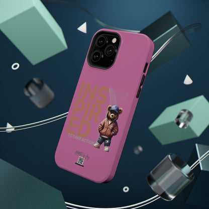 Phone Cases - HME Logo Bear, Inspired to take action light pink