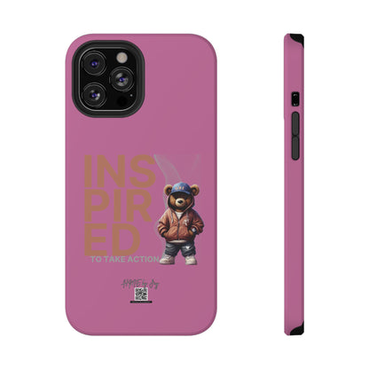 Phone Cases - HME Logo Bear, Inspired to take action light pink