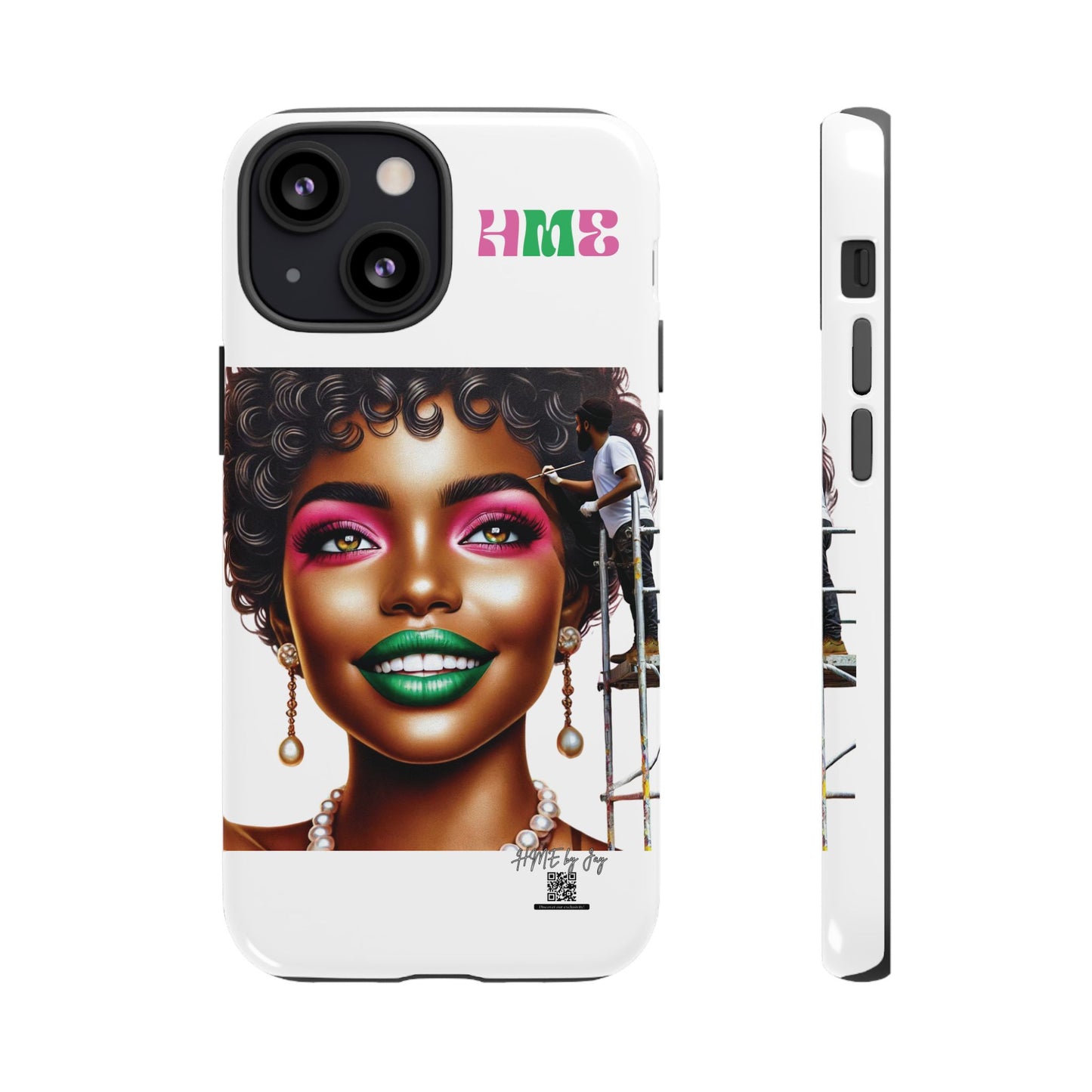 Phone Case - Ahnye's Melanin Collection Devine 9, AKA creation of beauty (White)