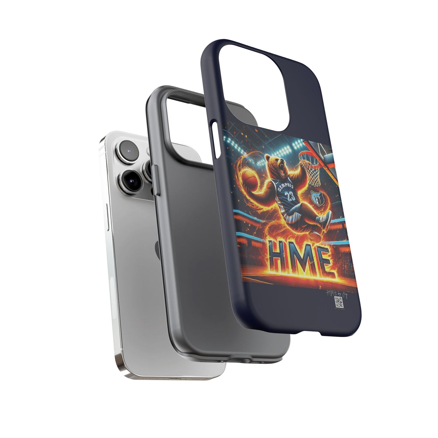 Phone Cases - Memphis Grizzlies Bear Dunkin on Fire Design