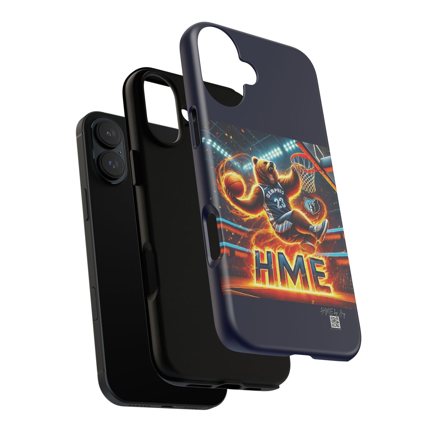 Phone Cases - Memphis Grizzlies Bear Dunkin on Fire Design