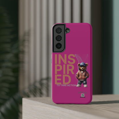 Phone Cases - HME Logo Bear, Inspired to take action Pink