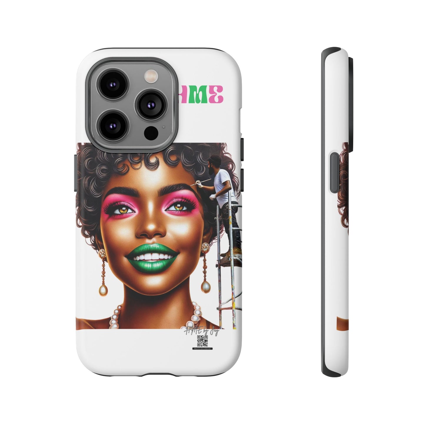 Phone Case - Ahnye's Melanin Collection Devine 9, AKA creation of beauty (White)