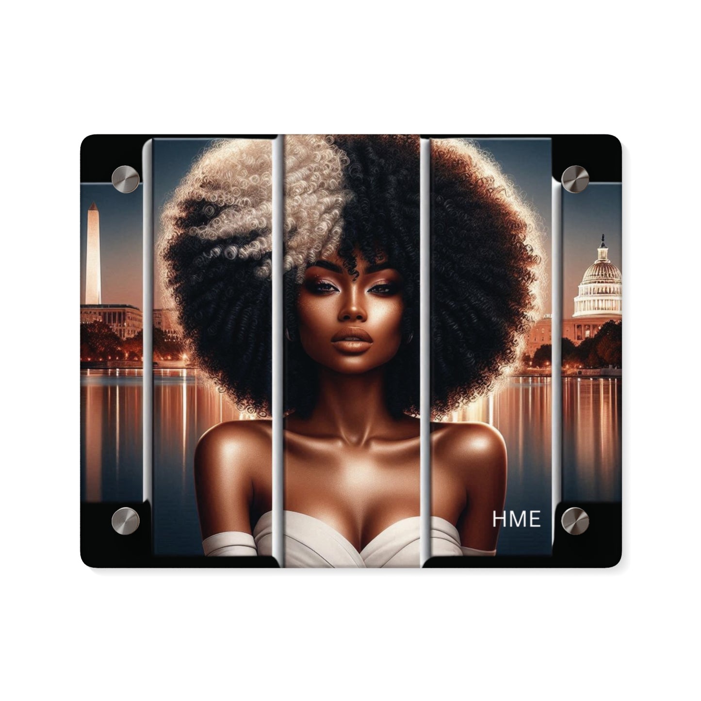 Acrylic Wall Art Panels - Ahnye’s Melanin Collection, Afrocentric Woman in Washington DC
