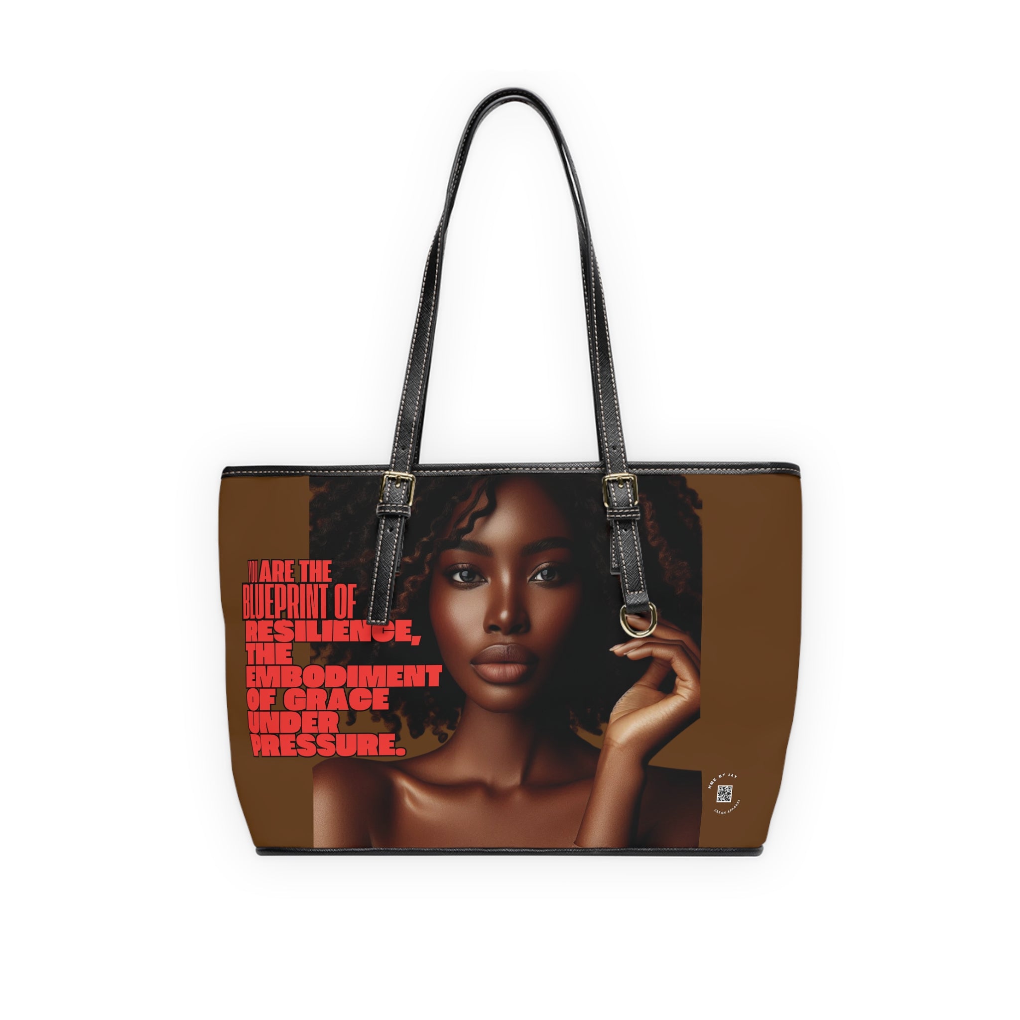 Shoulder Bag - Ahnye's Melanin Collection The Blueprint words of affirmation (Brown)