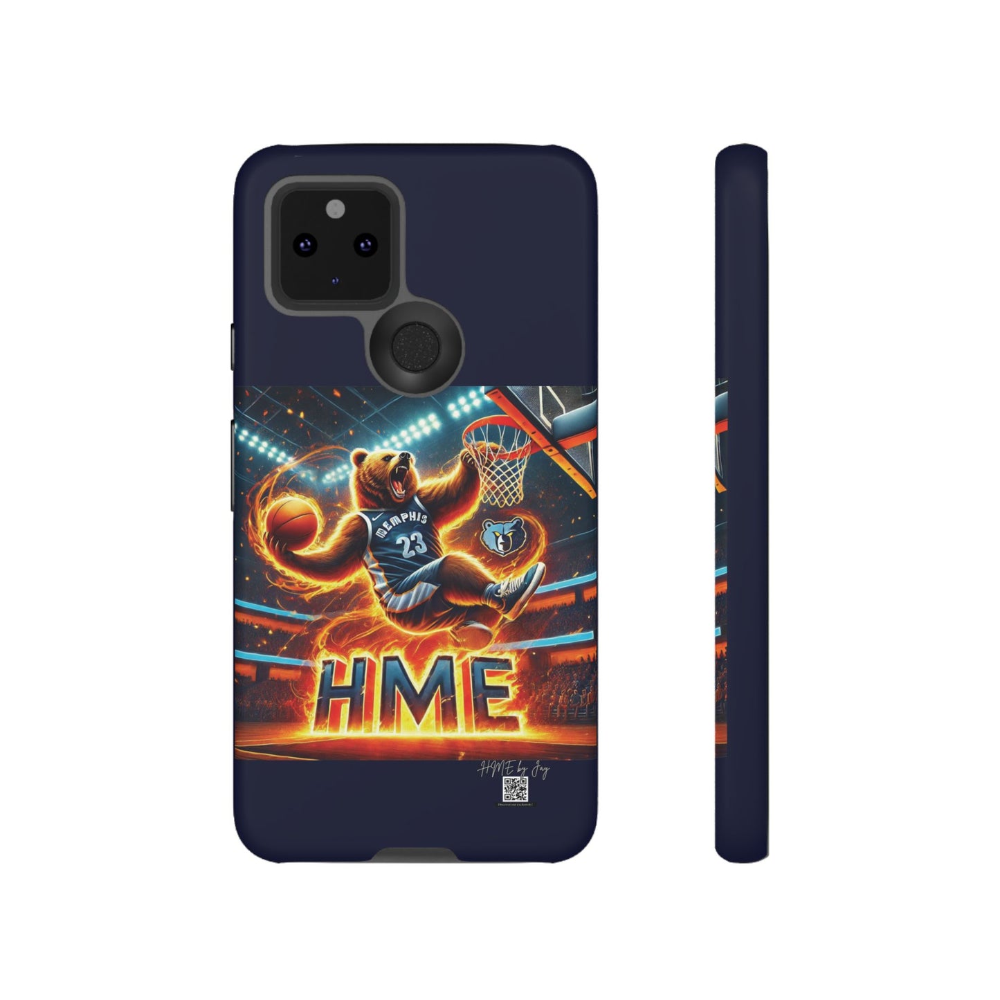 Phone Cases - Memphis Grizzlies Bear Dunkin on Fire Design