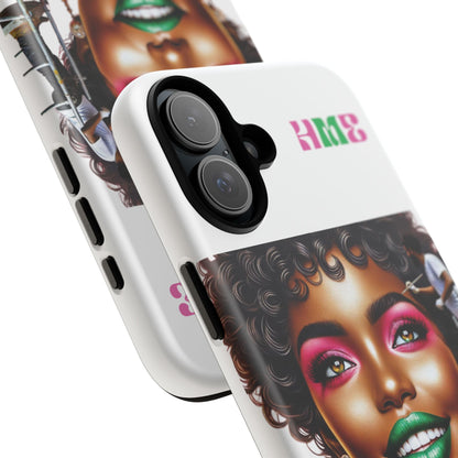 Phone Case - Ahnye's Melanin Collection Devine 9, AKA creation of beauty (White)