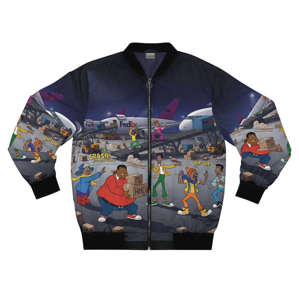 Fat Albert & The Gang x FedEx Bomber Jacket — Retro Cartoon Crossover AOP