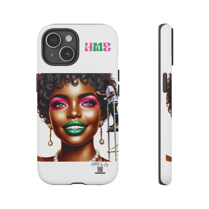 Phone Case - Ahnye's Melanin Collection Devine 9, AKA creation of beauty (White)