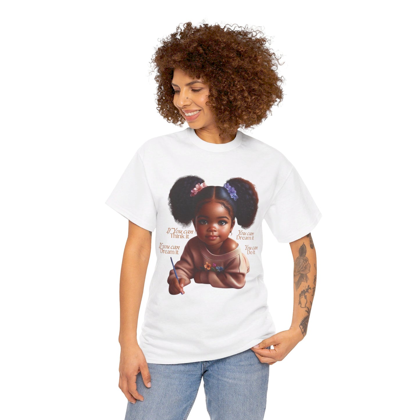 Ahnye’s Melanin Collection If you can think it Unisex Heavy Cotton Tee