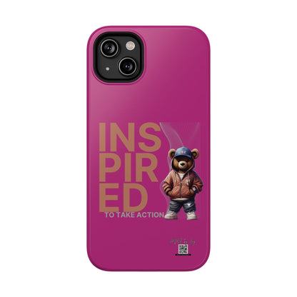 Phone Cases - HME Logo Bear, Inspired to take action Pink