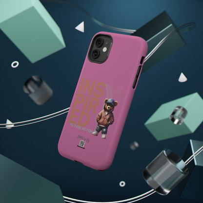 Phone Cases - HME Logo Bear, Inspired to take action light pink