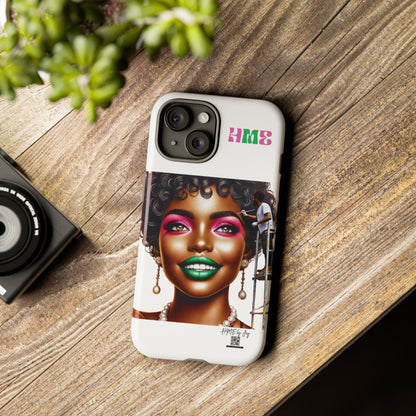 Phone Case - Ahnye's Melanin Collection Devine 9, AKA creation of beauty (White)