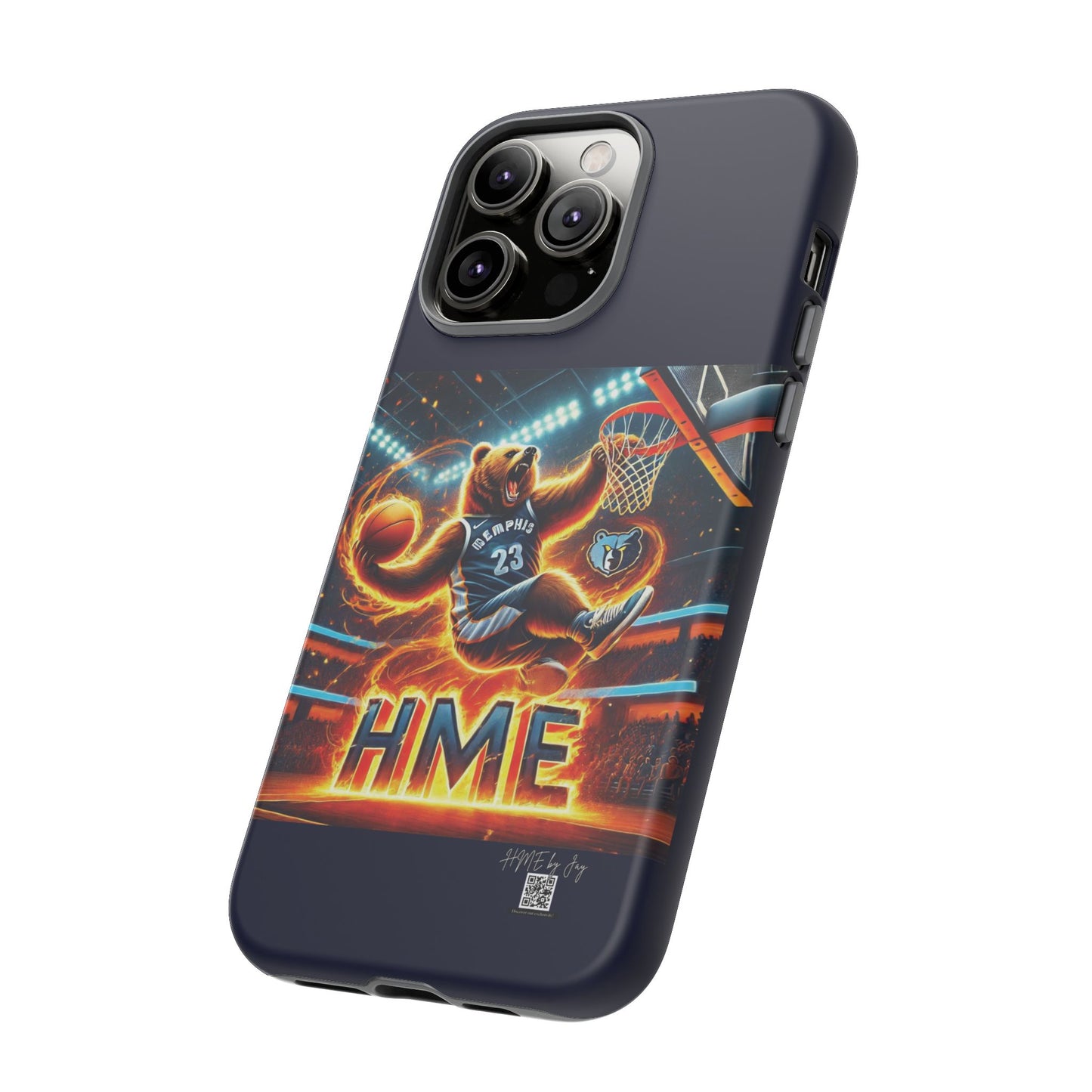 Phone Cases - Memphis Grizzlies Bear Dunkin on Fire Design