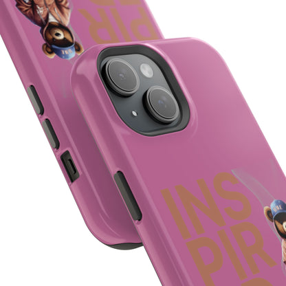 Phone Cases - HME Logo Bear, Inspired to take action light pink