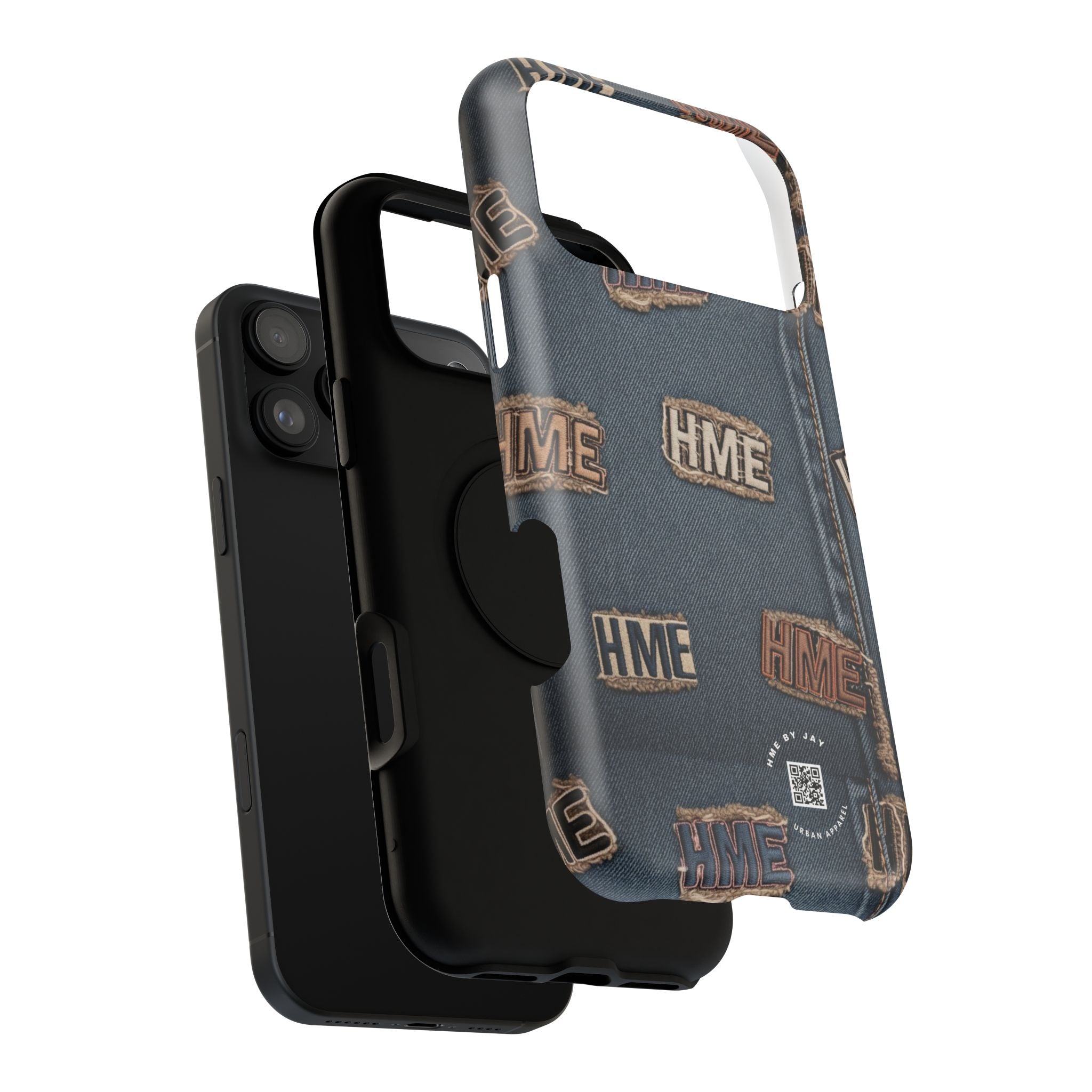 Phone Case Stressed Denim HME Patches Impact-Resistant
