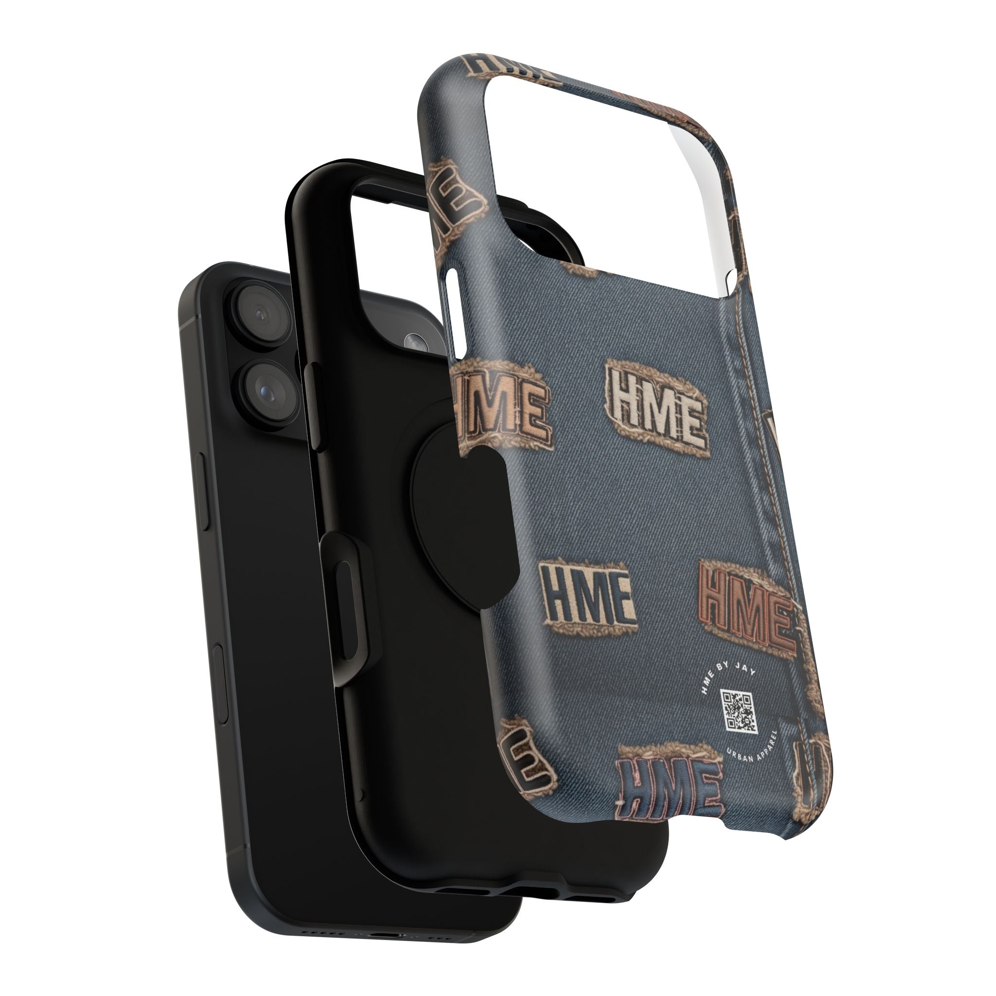 Phone Case Stressed Denim HME Patches Impact-Resistant