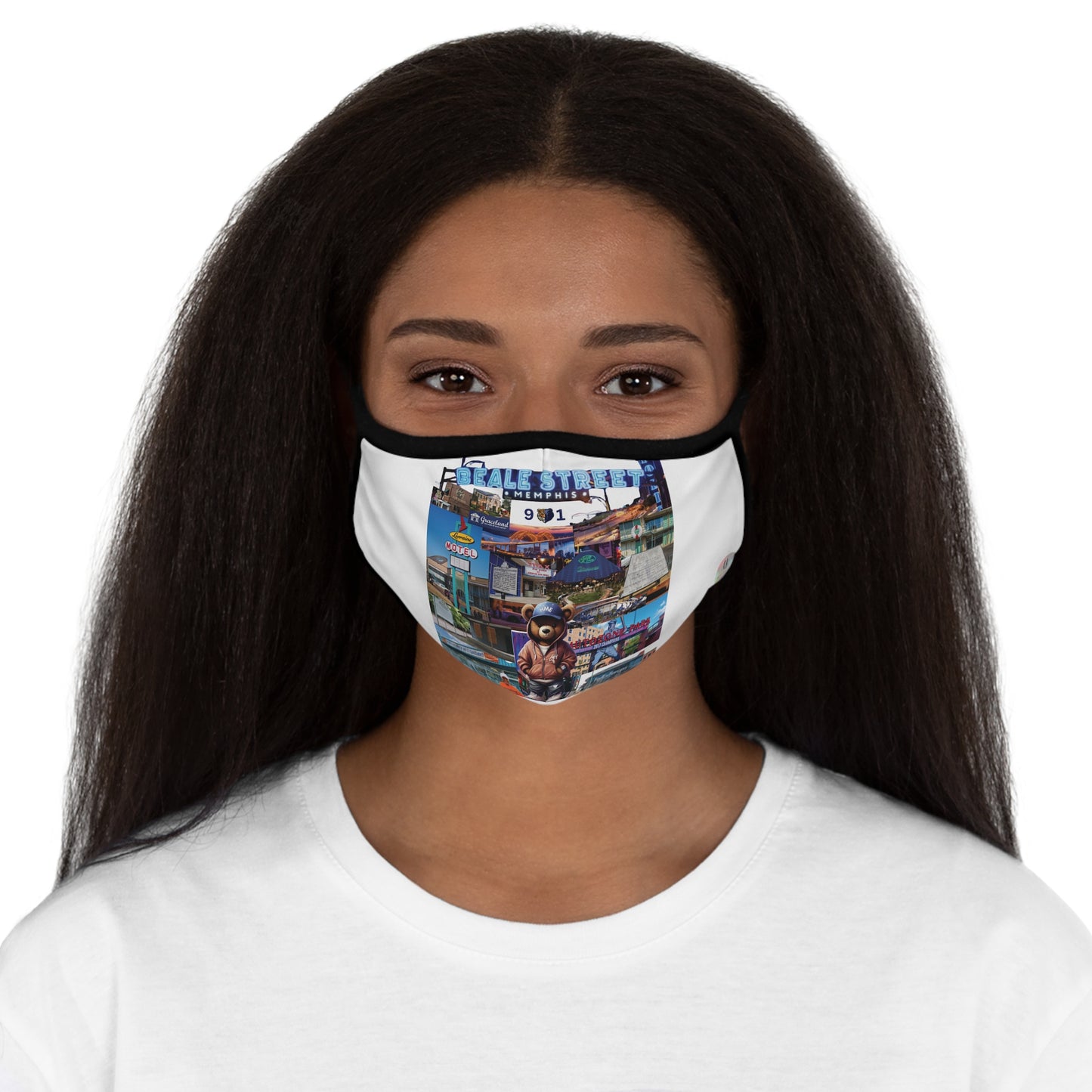 Rep Yo City Memphis White Fitted 2 layer Polyester Face Mask