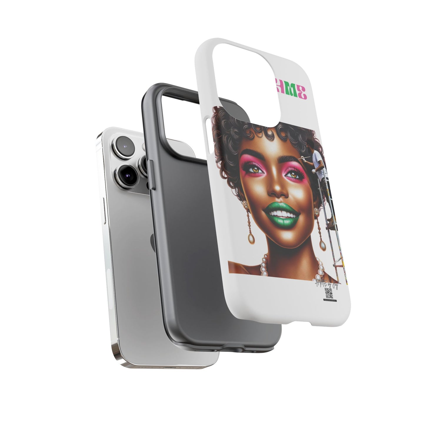 Phone Case - Ahnye's Melanin Collection Devine 9, AKA creation of beauty (White)