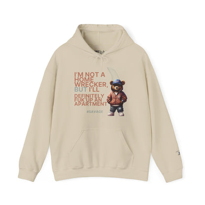 HME Bear Logo Heavy Blend Hooded Sweatshirt - I'm not a Home Wrecker Design