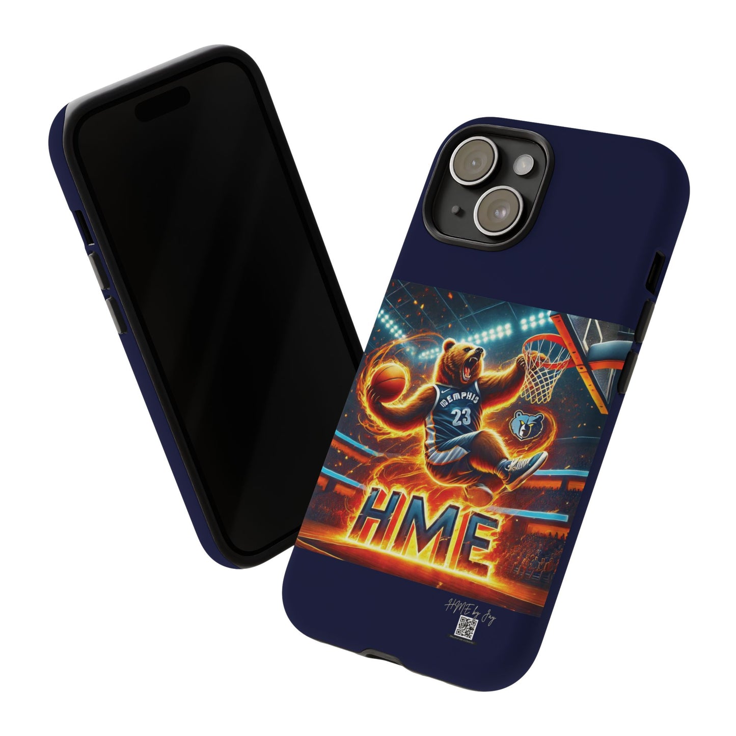 Phone Cases - Memphis Grizzlies Bear Dunkin on Fire Design