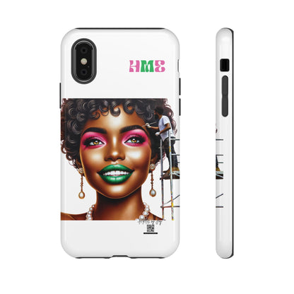 Phone Case - Ahnye's Melanin Collection Devine 9, AKA creation of beauty (White)