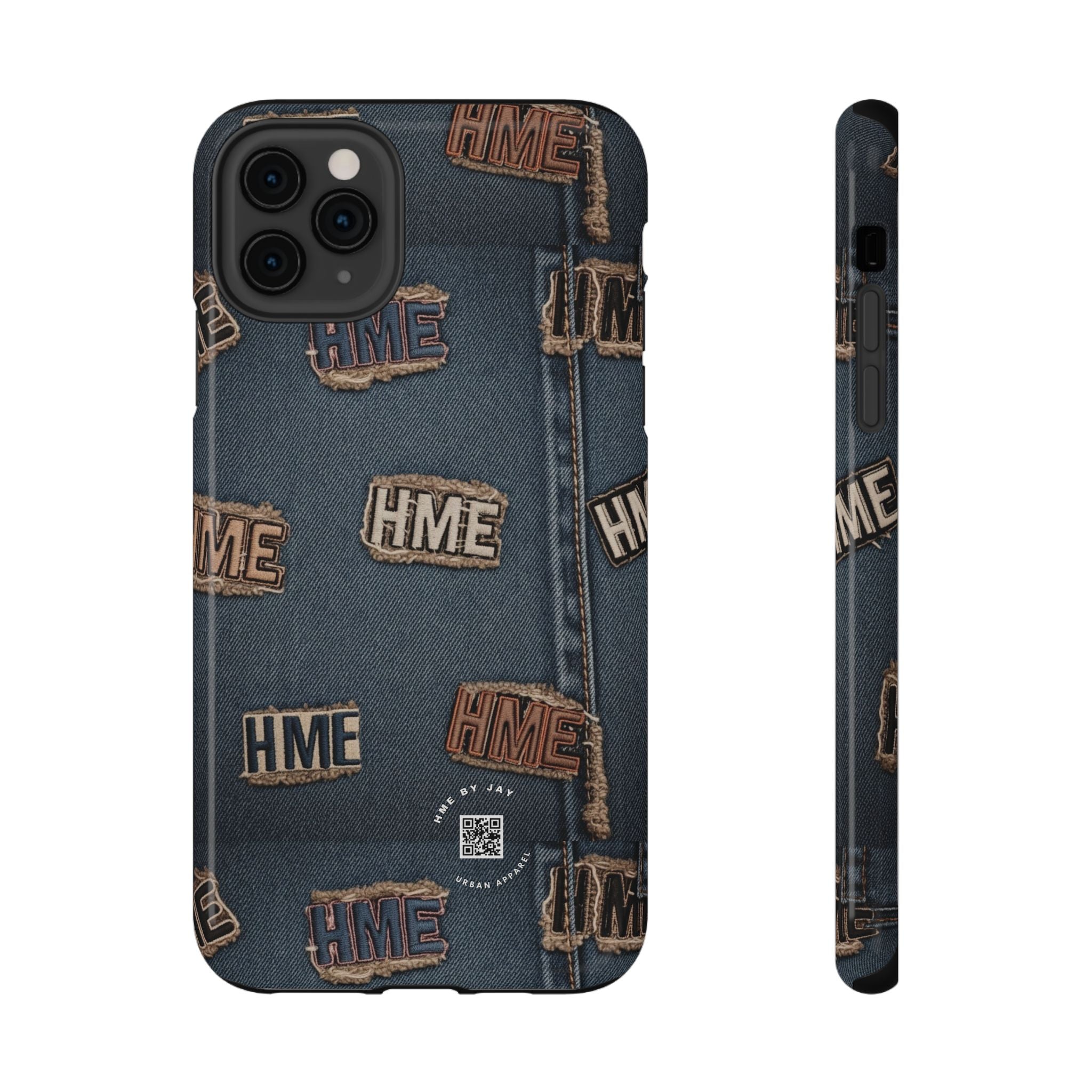 Phone Case Stressed Denim HME Patches Impact-Resistant