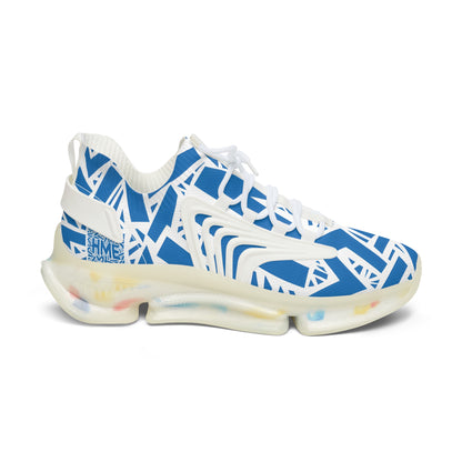 HME FlexComfort Blue & White Women's Mesh Sneakers