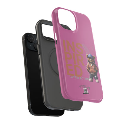Phone Cases - HME Logo Bear, Inspired to take action light pink
