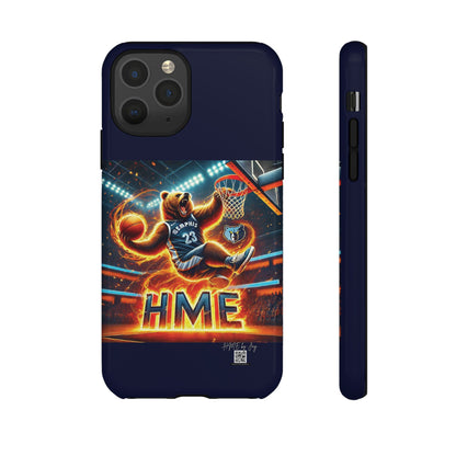 Phone Cases - Memphis Grizzlies Bear Dunkin on Fire Design