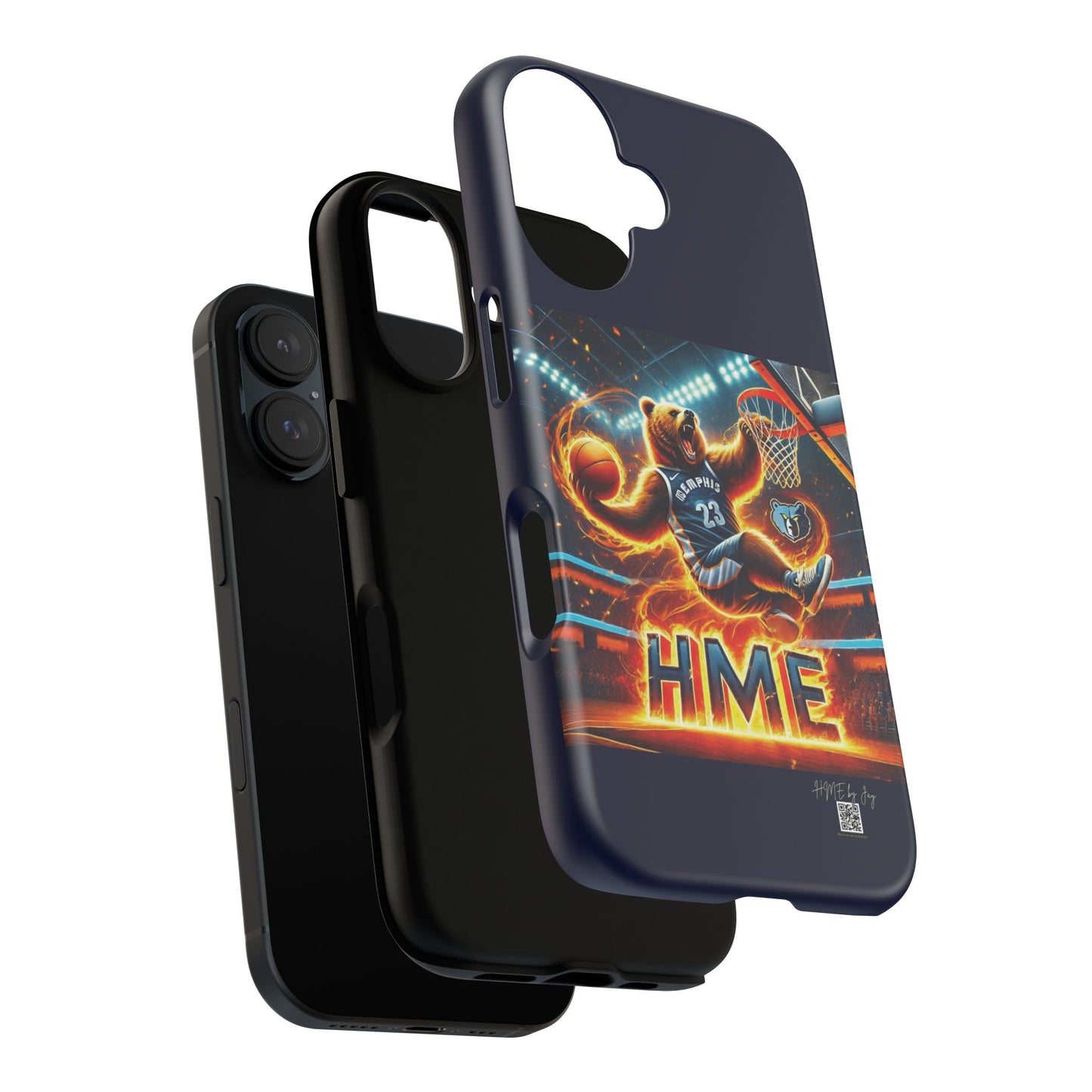 Phone Cases - Memphis Grizzlies Bear Dunkin on Fire Design