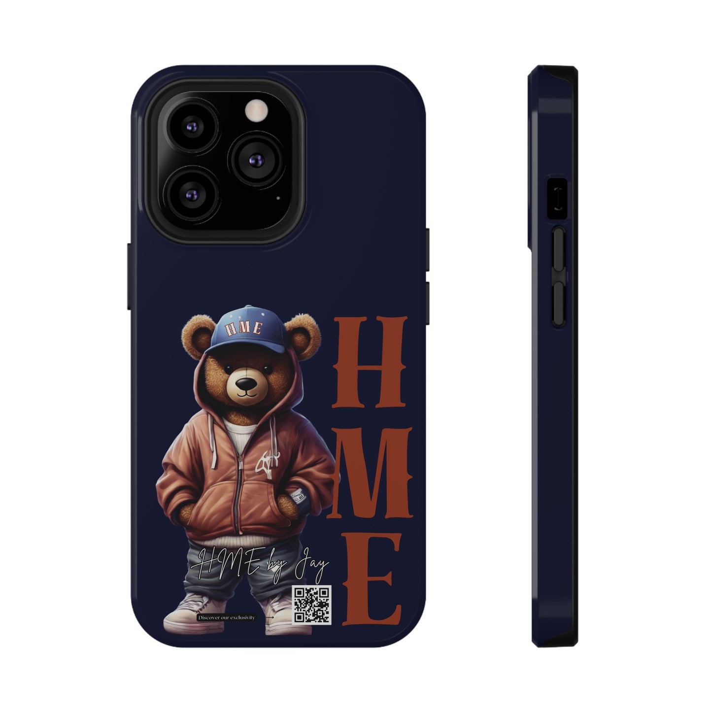 HME Bear Logo Collection Navy Blue Impact-Resistant Cases